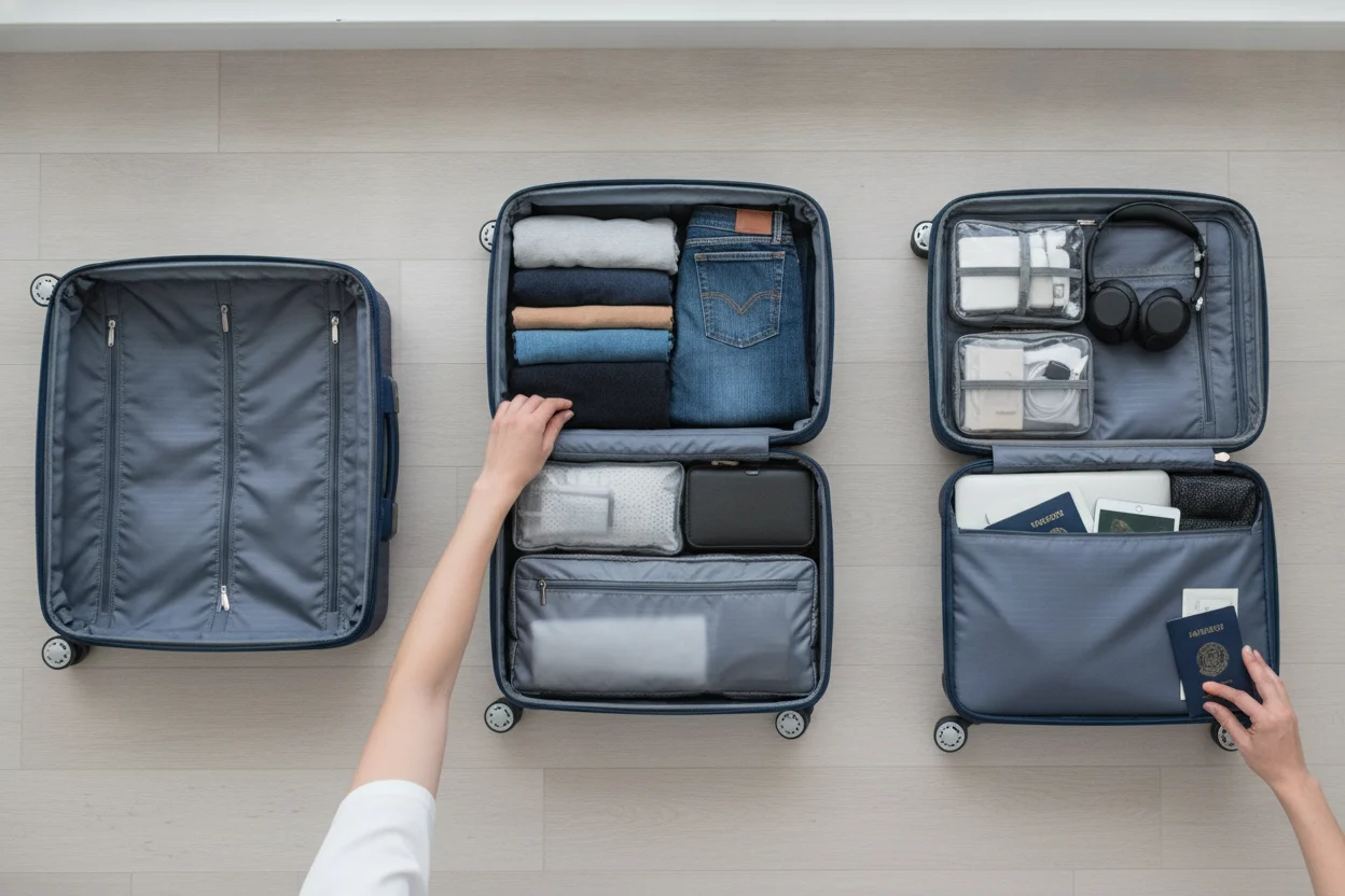 Como organizar a mala de mão em passos simples 